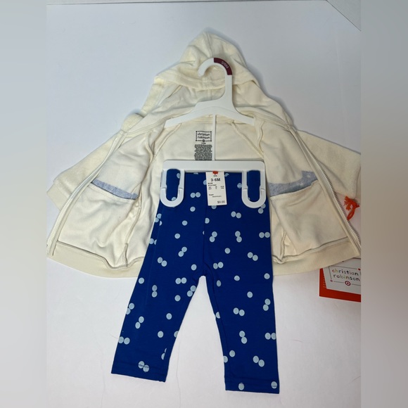 Baby Whale Print Hoodie & Bottom Set Christian Robinson X Target-Cream/Blue. NEW - Picture 9 of 13